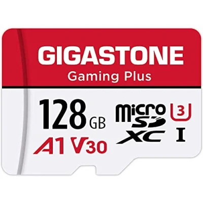 Afbeelding van [Gigastone] 128 GB Micro SD kaart, Gaming Plus, MicroSDXC geheugenkaart voor Nintendo Switch, Wyze, GoPro, dashcam, beveiligingscamera, 4K video opname, UHS I A1 U3 V30 C10, tot 100 MB/s, met adapter