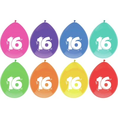 Afbeelding van Ballon 16 jaar 6 stuks