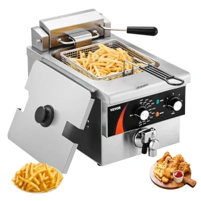 Afbeelding van VEVOR Commerciële Elektrische Frituurpan 3000W 5,9L RVS Upgrade 200C