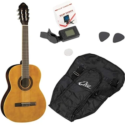 Afbeelding van EKO Guitars CS 10 Pack, klassieke gitaar CS10 in de versie Pack met stemapparaat, plectrums en tas