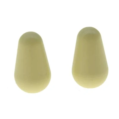 Afbeelding van KAISH 2 stks Gitaar 5 Manier Pickup Selector Schakelaar Tip Cap Knop voor USA Stratocaster/Strat Verouderd Wit