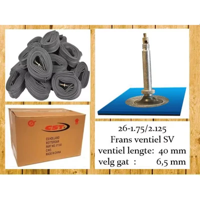Afbeelding van CST Binnenband FV/SV 26&quot; 26 1.75/2.125 werkpl.p/50