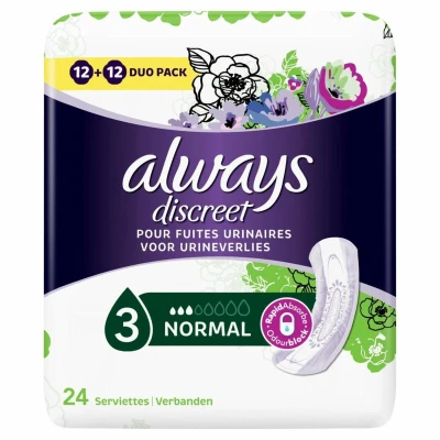 Afbeelding van Always Discreet Maandverband Normaal 24 Stuks