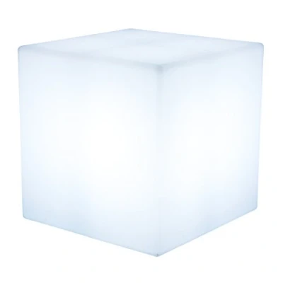 Afbeelding van 8 seasons design 32444 decoratieve kubus verlicht Shining Cube (E27, 43 cm groot, voor binnen en buiten, uv , regen vorstbestendig, tuinverlichting, lichtkubus, kubuskruk, tuinfeest) 44 Wit
