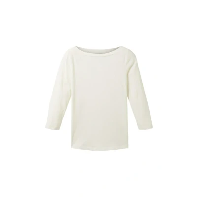 Afbeelding van TOM Tailor MIT Uboot Ausschnitt Longsleeve, Dames, Maat: 3XL, Whisper white