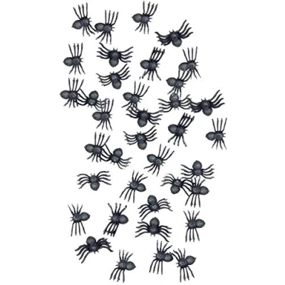 Afbeelding van Fiestas Nep spinnen/spinnetjes 3 x3 cm zwart 70x stuks Horror/griezel thema decoratie beestjes Feestdecoratievoo