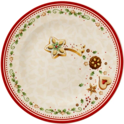 Afbeelding van Villeroy &amp; Boch Winter Bakery Delight Kerst ontbijtbord 21 cm Gebroken wit
