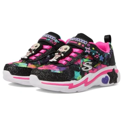 Afbeelding van Skechers Twinkle Sparks Ombre Flutter Sneaker voor meisjes, Zwart, 1 UK Child