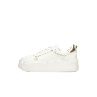 Afbeelding van PS Poelman CANA Sneakers laag, Dames, Maat: 36, White with gold combination Leer