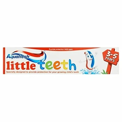 Afbeelding van Aquafresh 50 ml tandpasta voor kinderen &quot;Little Teeth&quot; 3 5 jaar verpakking van 2 stuks