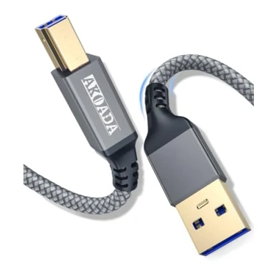 Afbeelding van AKOADA 3 m USB 3.0 kabel A stekker naar B datakabel tot 5 Gbit/s voor bijv. met dockingstation, hub, externe harde schijven, printers, scanners, multifunctionele enz.