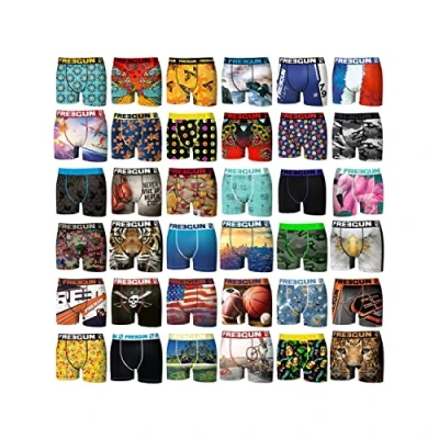 Afbeelding van FREEGUN Boxershorts voor heren, boxershorts, willekeurig model, comfortabel en aangenaam (5 stuks), Meerkleurig, 3XL
