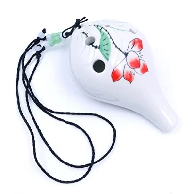 Afbeelding van Alnicov Hand schilderen &quot;Lotus&quot; 6 gaten Ocarina, wijnfles stijl Alto C mooi ontwerp, perfect voor beginners