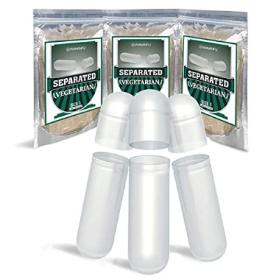 Afbeelding van WANANFU Gescheiden lege capsules maat 1 vegetarisch (200 tellen), compatibel met capsule vulmachine