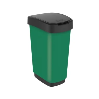 Afbeelding van Rotho Twist Afvalbak 50l met deksel, groen, (40.1 x 29.8 60.2 cm)