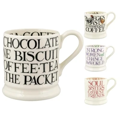 Afbeelding van Emma Bridgewater Keramische mok, 300 ml, grote gepersonaliseerde cadeau idee voor dames en heren, mok werkcollege, originele handbeschilderde koffie, thee, cappuccino, thee