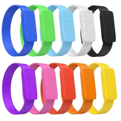Afbeelding van 2 GB Bracelet USB stick, verpakking van 10 sticks, veelkleurige 2.0 flashdrives GB, draagbare, betaalbare geheugenstick, Pendrive, kleurrijke flash drives voor kinderdag FEBNISCTE