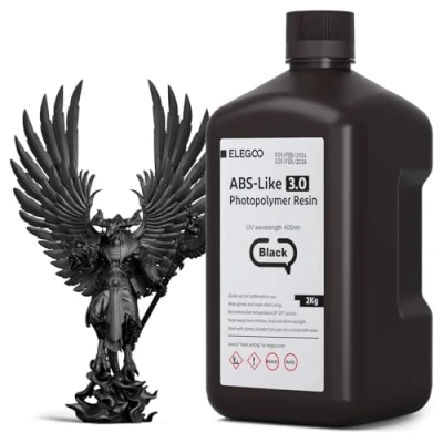 Afbeelding van ELEGOO ABS Like 3.0 3D printerhars, zwart, 2000 g, uv hardende printerhars met hoge treksterkte en buigvastheid voor MSLA/LCD/DLP printer, 405 nm