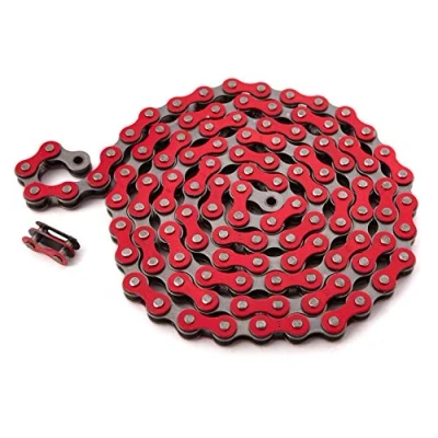 Afbeelding van KHE BMX/FIXIE ketting 1/2&quot; x 1/8&quot; 112 schakels links slechts 385g met kettingslot I4 vele kleuren (rood)