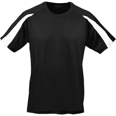 Afbeelding van Vegan T shirt &#039;Contrast&#039; met korte mouwen Black/White L