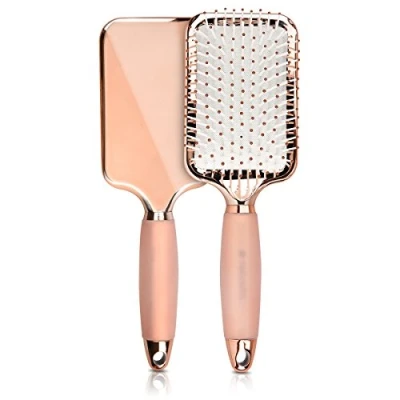 Afbeelding van Navaris paddle brush tegen pluizend haar Haarborstel Ontklit en stylet nat voorzichtig Voor alle haartypes Roségoud