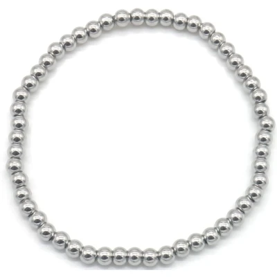 Afbeelding van Bijoutheek Armband (Sieraad) Balls 4 mm Zilver