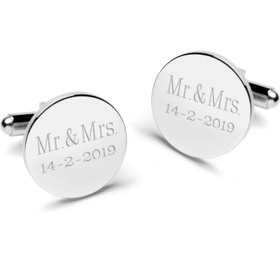 Afbeelding van Manchetknopen Zilver (Edelstaal RVS) Mr &amp; Mrs