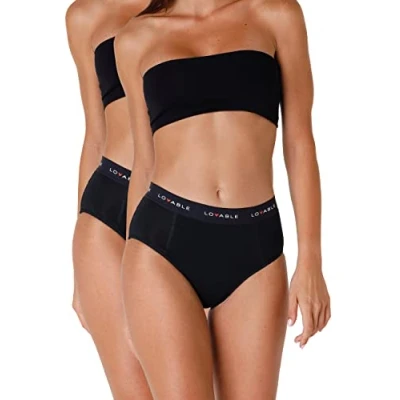 Afbeelding van Lovable Dames Menstruatiecyclus High Briefs Heavy Flow (verpakking van 2), zwart blk., M