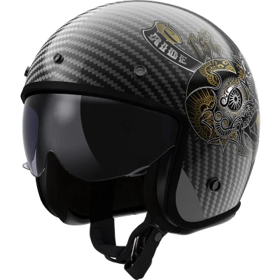 Afbeelding van LS2 OF601 Bob II Carbon Custom Jet Helm, carbon, afmeting XS voor man