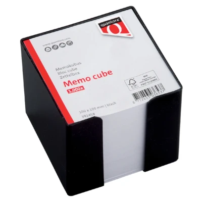 Afbeelding van Memokubus Quantore 10x10x9cm zwart met 900vel