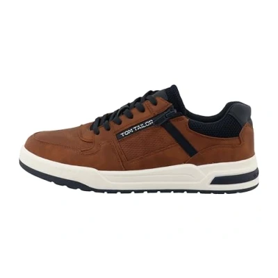 Afbeelding van TOM Tailor Sneakers laag, Heren, Maat: 41, Cognac Hoogwaardig imitatieleer