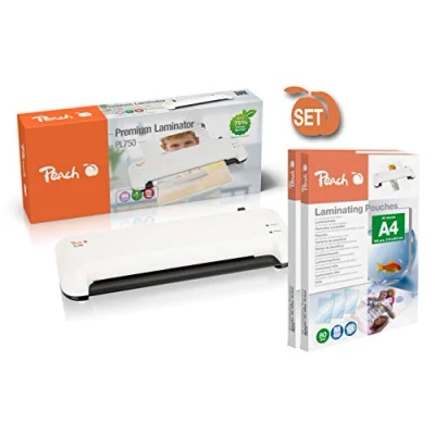 Afbeelding van Peach voordeelset PL750 lamineermachine DIN A4 &amp; Starterpakket lamineerfolie 200 stuks