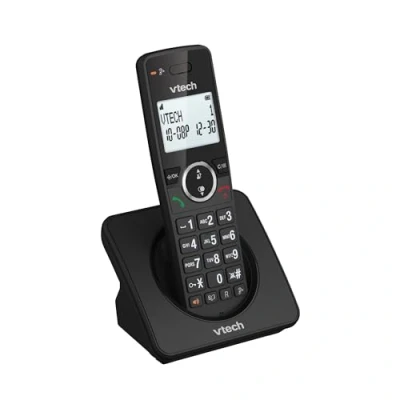 Afbeelding van VTech ES2000 DECT draadloze telefoon met oproepvergrendeling, volumeregeling, nummerherkenning, 18 uur gesprekstijd, korte nummer, display en toetsenbord