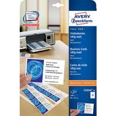 Afbeelding van AVERY Zweckform Visitekaartjes, 85 x 54 mm, wit