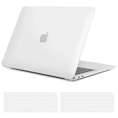 Afbeelding van TECOOL Case Hoes Compatibel met MacBook Air 13 inch Retina 2021 2020 2019 2018 M1 A2337 A2179 A1932 Touch ID, Slim Plastic Harde Koffer Bescherming Mat Hardcase en EU Toetsenbord Cover, frost