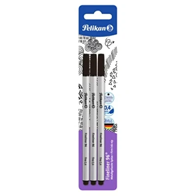 Afbeelding van Pelikan 940601 Fineliner 96, zwart, 3 stuks op blister
