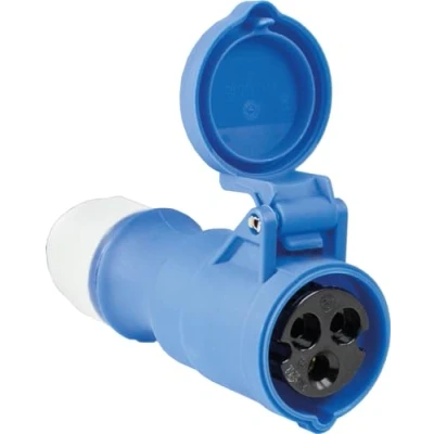 Afbeelding van as Schwabe 60471 CEE Caravankoppeling met Scharnierend Deksel, IP44, 230 V/16 A, Blauw
