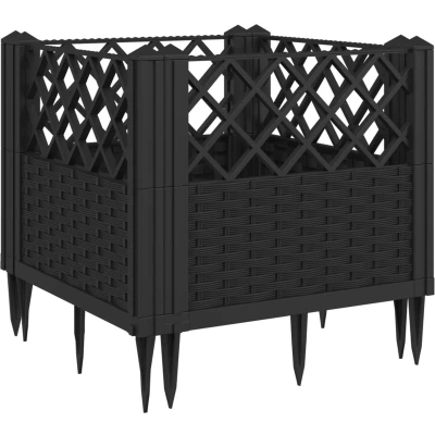 Afbeelding van Plantenbak met pinnen 43,5x43,5x43,5 cm polypropeen zwart