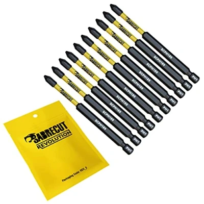 Afbeelding van 10 x SabreCut SCPH189_10 89 mm PH1 Magnetische slagschroevendraaier Driver Bits Set Phillips Heavy Duty Compatibel met Dewalt Milwaukee Bosch Makita en meer