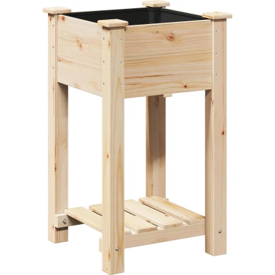 Afbeelding van Tuinbak met Plank 45x45x76 cm Massief Vurenhout