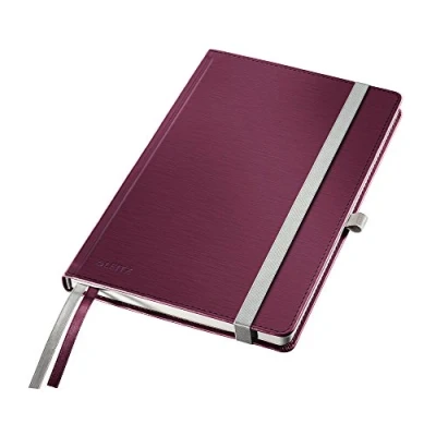 Afbeelding van Leitz Style Notitieboek met Harde Kaft 80 A5 Vel Gelijnd FSC Gecertificeerd Granaatappel Rood
