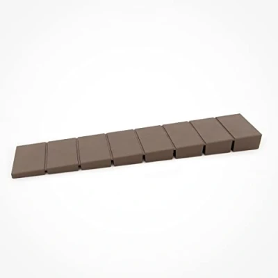 Afbeelding van 25 x meubelwiggen/wielblokken/compensatiewiggen van kunststof met ingebouwde vooraf bepaalde breekpunten Sossai® MKB 100 Kleur: bruin