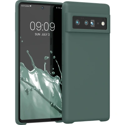 Afbeelding van kwmobile telefoonhoesje geschikt voor Google Pixel 6 Pro Hoesje met siliconen coating Smartphone case in blauwgroen