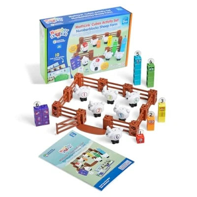 Afbeelding van Learning Resources MathLink kubussen Numberblocks Schaapjes tellen boerderij, 3 6 jaar, CBeebies speelgoed, rekenspeelgoed, cijferspeelgoed, speelboerderij, kleuterschool, 10 rekenactiviteiten