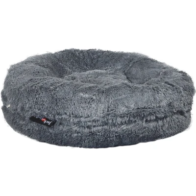 Afbeelding van Jack and Vanilla Donut hondenkussen long plush puff grijs 90 cm