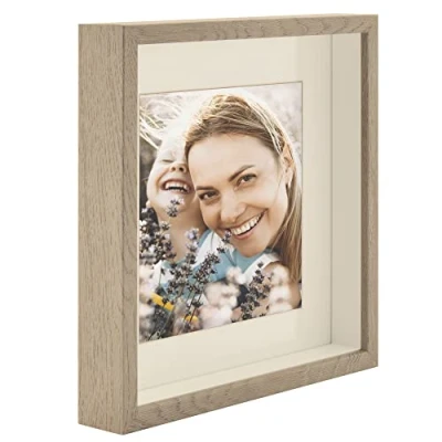 Afbeelding van BD ART 28 x cm, 3D, om te vullen, objectlijst, lijst voor objecten met glas / eiken