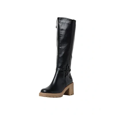 Afbeelding van Marco Tozzi Dames by Guido Maria Kretschmer 2 85606 39 kniehoge laarzen, zwart/naturel, EU