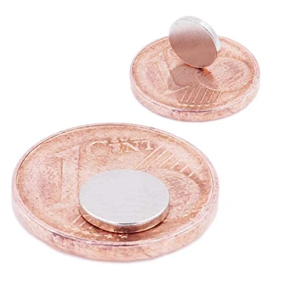 Afbeelding van Brudazon 10 mini schijfmagneten 7x1 mm N52 dikke stand neodymium magneten ultrasterk Power magneet voor modelbouw, foto, whiteboard, notitiebord, koelkast, knutselen magnetische schijf extra sterk