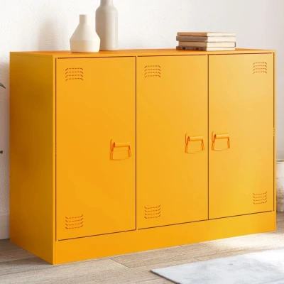 Afbeelding van Dressoir 99x39x73 cm staal mosterdgeel