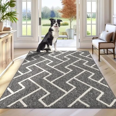 Afbeelding van Deurmat voor achter van rubber, antislip, 81 x 122 cm, absorberend, vuilafstotend, entreemat, vloermat de ingang, machinewasbaar